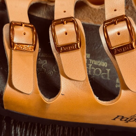 Papillio by Birkenstock Womens EU 36 W 5 Orange Leather 3 Triple Strap Sandal - Picture 4 of 11